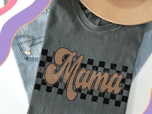 RETRO CHECKERED MAMA - DTF TRANSFER