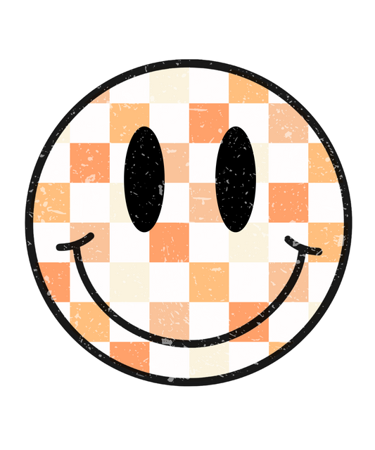 SUMMER RETRO CHECKERED SMILEY- DTF TRANSFER